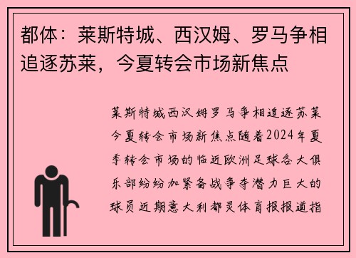 都体：莱斯特城、西汉姆、罗马争相追逐苏莱，今夏转会市场新焦点